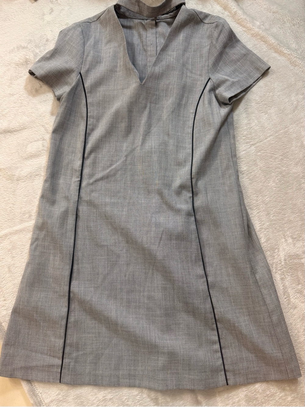 Zara Gray Herringbone Dress